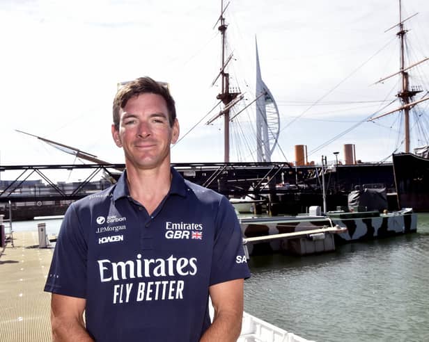 Dylan Fletcher MBE at Portsmouth Historic Dockyard to mark the Emirates Great Britain Sail Grand Prix returning to the city on 25-26 July.
Picture: Sarah Standing (130726-4134)