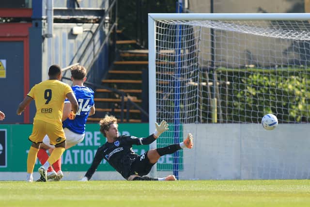 Pompey slip to a 2-0 deficit in the 34th minute following more poor defending. Picture: Simon Roe/ProSportsImages