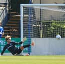 Pompey slip to a 2-0 deficit in the 34th minute following more poor defending. Picture: Simon Roe/ProSportsImages