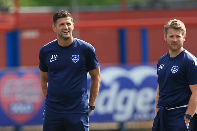 John Mousinho is hopeful on another new signing for Pompey before Saturday. Picture: Simon Roe/ProSportsImages