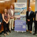 Members of the Hampshire and the Solent Combined County Authority board after the inaugural meeting. From left to right, Steve Pitt, Sarah Bogle, George Madgwick, Nick Adams-King and Jonathan Bacon. Picture: LDRS

