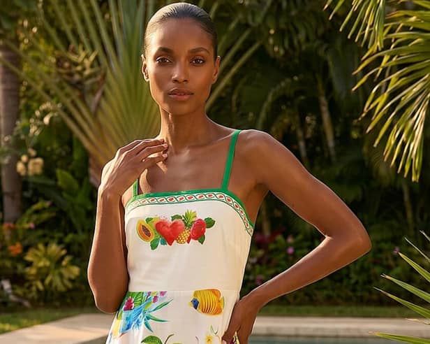 Roman's Fruit Print Strappy Midi Dress puts a stylish spin on one of this summer's biggest fashion trends