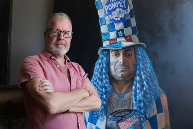 Karl Rudziak with his portrait of John Westwood