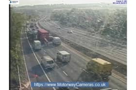 Traffic queueing on the M3 following a serious crash