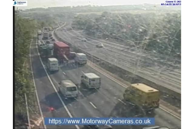 Traffic queueing on the M3 following a serious crash