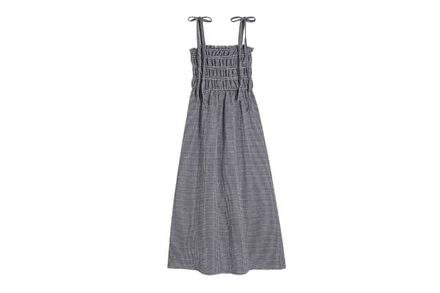 River Island's navy gingham midi dress offers a high street take on Kate Middleton's latest royal outfit