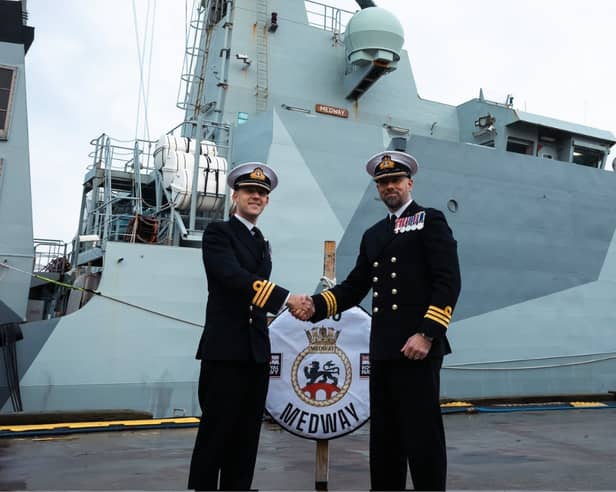 Commander Craig Clark has become the new Commanding Officer of HMS Medway replacing Cdr James Tibbitts MBE. This comes shortly after the ship conducted  a patrol to a Chilean port, prompting  brazen insults from Argentina.