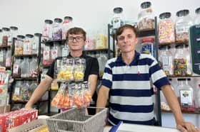 Ethan and Aaron of ET Sweets. The new sweet shop that has opened in Park Parade, Leigh Park