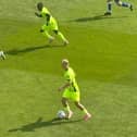 Pompey new boy Rocco Shein in action at Bristol Rovers.