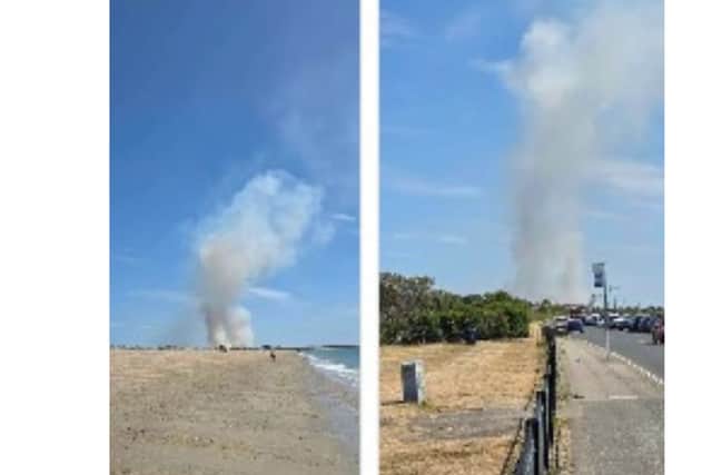 Smoke seen from fire in Hayling Island 