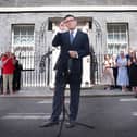 Andy Burnham makes a speech outside 10 Downing Street after becoming Prime Minister (Picture: Stefan Rousseau)