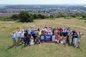 Supporters of Portsmouth's City of Culture bid gathering at Portsdown Hill 
Picture: Habibur Rahman