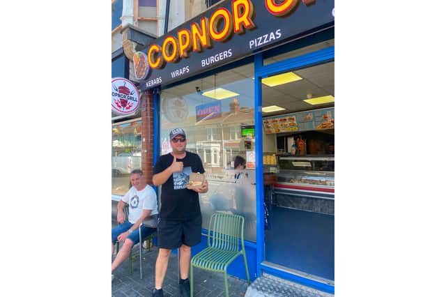 Toby Yarrow outside the Copnor Grill