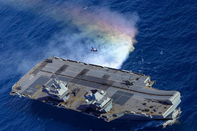 HMS Prince of Wales will be returning to Portsmouth on July 24 in the midst of Operation Firecrest alongside HMS Duncan. Pictured: F-35B Recovering onto Fleet Flagship HMS Prince of Wales in the High North.