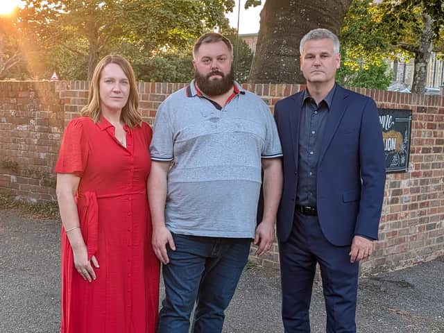 L-R: Cllr Furnivall with Fareham resident Stuart Brown and Cllr Hamilton. Photo: Cllr David Hamilton