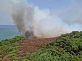 Gorse Fire at Headon Warren, West Wight
