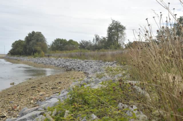 Sea defences around Anchorage Park.
