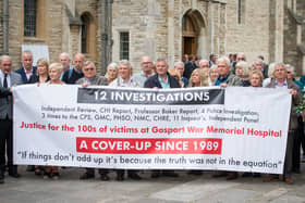 Members of the families of people who died at Gosport War Memorial Hospital (Dominic Lipinski/PA)