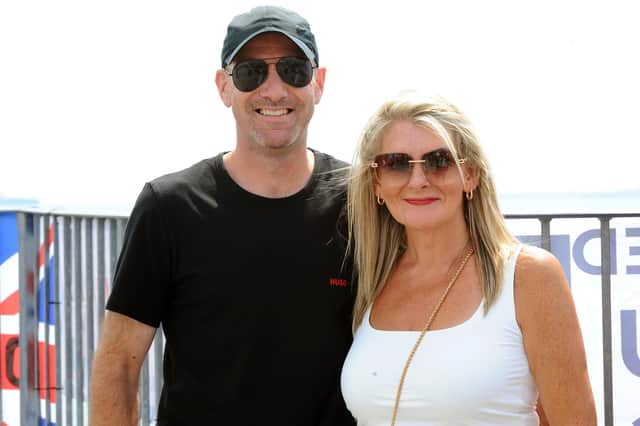 Pictured is: Craig and Clair Boardman made the long journey from Manchester to welcome their son, AB Ethan Boardman, home from his first deployment.