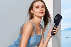 The Suolita handheld fan has five speed settings, a digital display and up to 14 hours of battery life