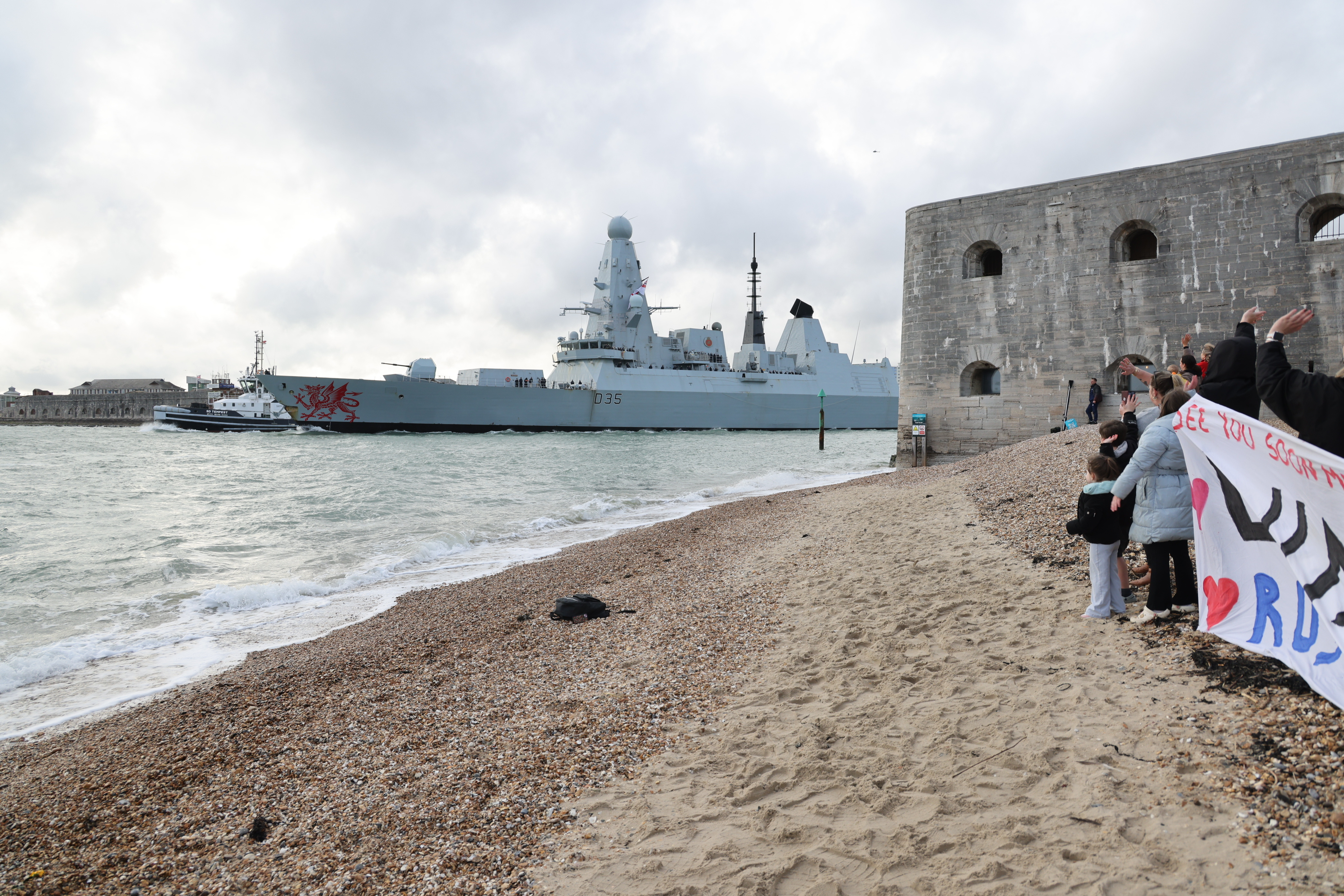 Royal Navy destroyer HMS Dragon leaves Gibraltar heading closer to Portsmouth after Middle East deployment