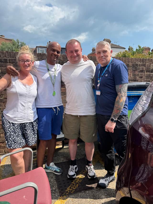 Organisations have worked together to increase testing and improve access to treatment.
From L-R: Louise Hansford and Tony Mullaney from Hep C U Later, Gary Holness and Richard Harris from Society of St James