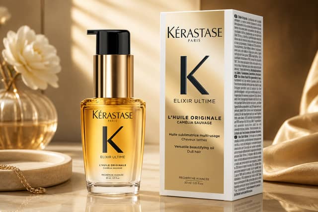 Kérastase Elixir Ultime Hair Oil is designed to smooth frizz, boost shine and help reduce the appearance of split ends.