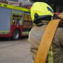 A firefighter at work