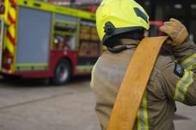 A firefighter at work