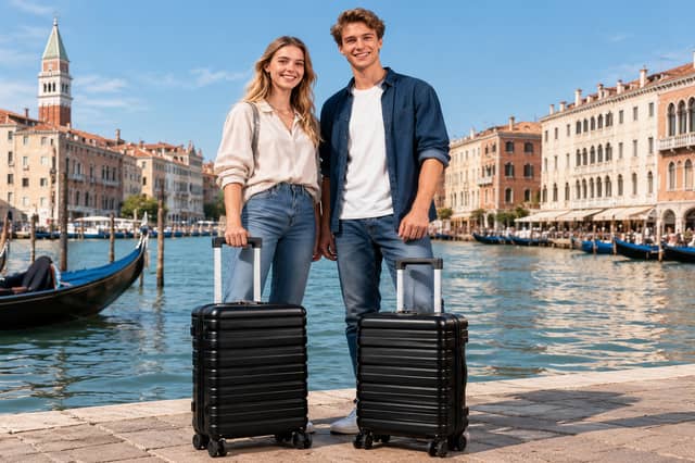 The Lekesky Cabin Suitcase is designed for overhead cabin storage on several major airlines.
