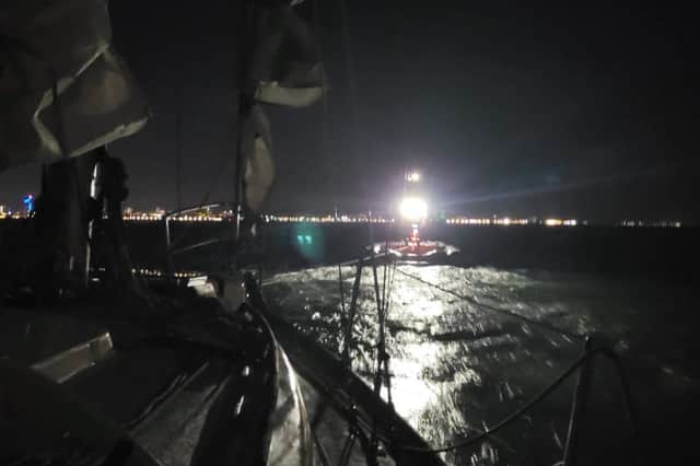 A yacht captain had to be rescued by lifeboat crews after their vessel suffered a complete power failure.
