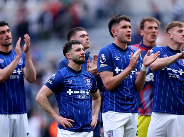 Former Pompey striker George Hirst, centre right, alongside another ex-Blues player Conor Chaplin, centre left, during their time together at Ipswich Town