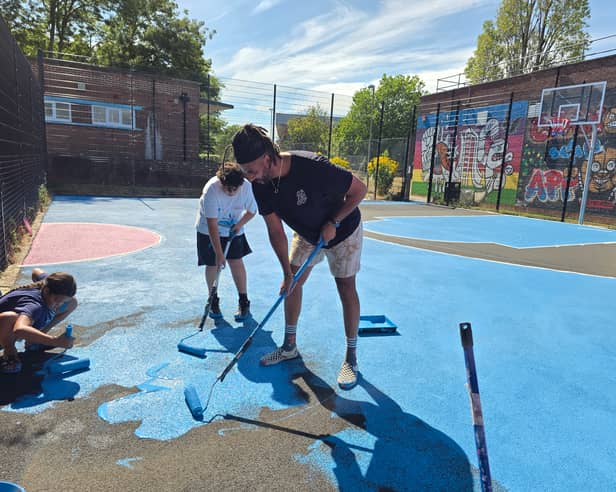 Craig Hughes' organisation Chain Net Apparel has helped revamp basketball courts across the city 