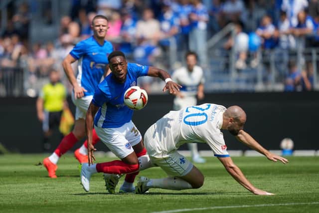 Pompey's Ebou Adams in action against SV Darmstadt. Picture: Jason Brown