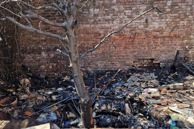 The garden of the property was completely destroyed