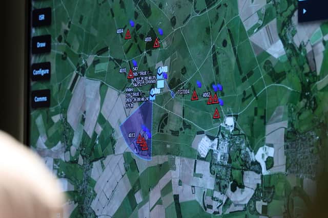 HQ computer feed viewing the drone camera.