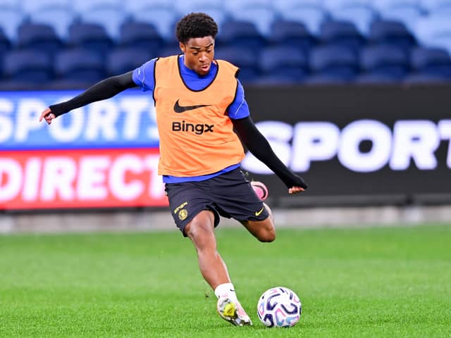 New Pompey signing Ryan Kavuma-McQueen. (Photo by Ayush Kumar/Getty Images)