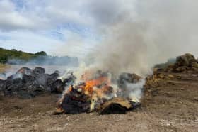 A fire on a piece of land off Titchfield Lane, Wickham, has resulted in a tractor, hay bales and a barn sustaining damage. 