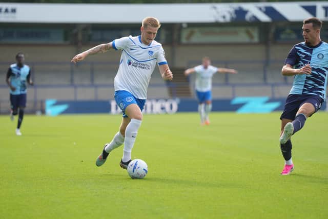 Josh Knight attacks from right-back in Pompey's pre-season friendly at Wycombe last month. Picture: Stephen Flynn/ProSportsImages