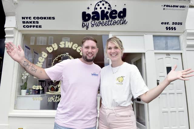 Baked by Sweet Tooth has opened in Albert Road, Southsea, on Thursday, August 6, 2026.


Pictured is: Owners of Baked by Sweet Tooth Luke and April Lovelace.

Picture: Sarah Standing (060826-4872)