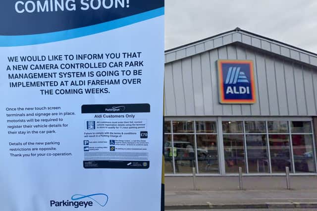 Changes are being made to a supermarkets free parking.
