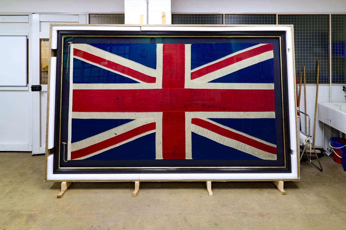 Die „wunderbare“ Flagge der Royal Navy, die in der Schlacht von Trafalgar ...