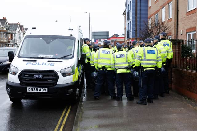 Police at the South Coast Derby.
