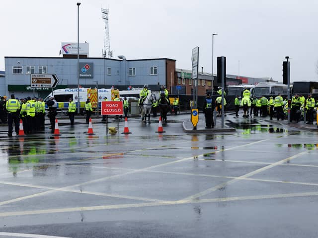 Police presence at Portsmouth vs Southampton fixture.