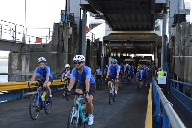 Pictured: Cyclists travelling to Netley on August 5.