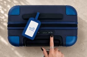 The integrated CaseSafe tracker is built directly into the TSA-approved lock, allowing the July suitcase to be located using Apple's Find My or Google's Find Hub networks without needing a separate tracking device.