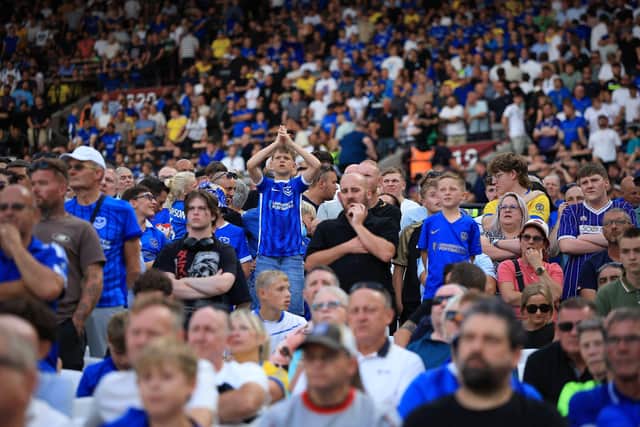 Pompey fans packed out the away end at the London Stadium for their Carabao Cup first-round tie against West Ham.