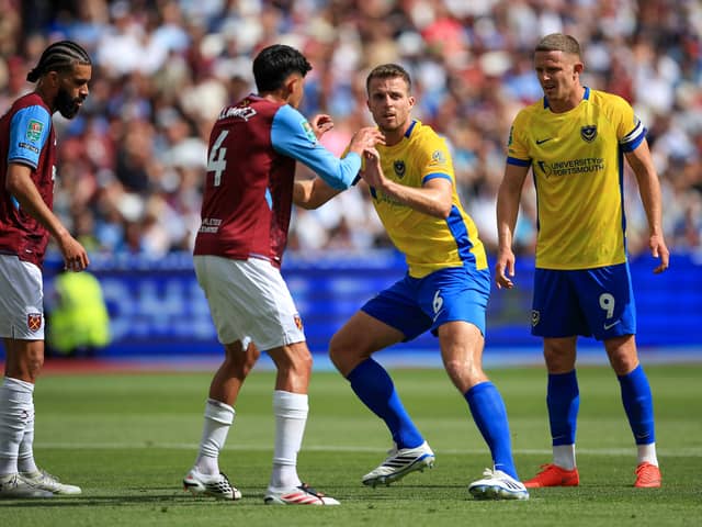 Pompey were dumped out of the Carabao Cup by West Ham. Picture: Chris Foxwell/ProSportsImages