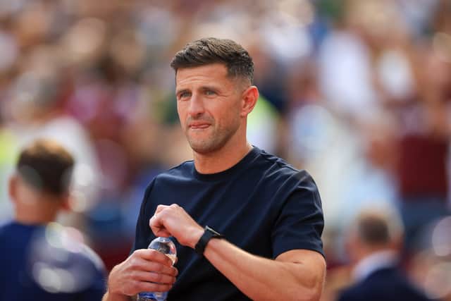 Pompey boss John Mousinho is considering offloading two centre-halves after Benjy Arthur’s arrival. Picture: Chris Foxwell/ProSportsImages
