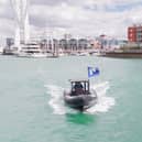 The Portsmouth City of Culture bid leaves Portsmouth on a rib en route to London 